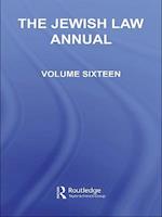 Jewish Law Annual Volume 16
