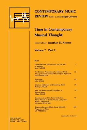 Time in Contemporary Musical Thought