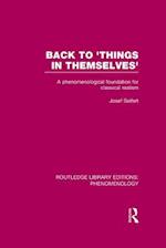 Back to ''Things in Themselves''