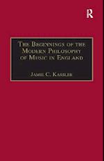 The Beginnings of the Modern Philosophy of Music in England