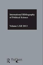 IBSS: Political Science: 2013 Vol.62