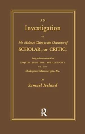 Investigation into Mr. Malone's Claim to Charter of Scholar