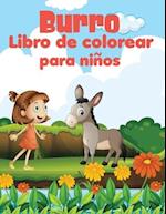 Burro libro de colorear para niños