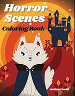 horror scenes coloring book: Halloween Themed Coloring Pages For Adults Magical Fantasy, Gothic Scenes, and Spooky Halloween Fun