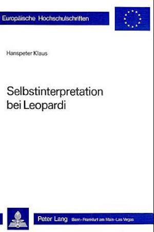 Selbstinterpretation Bei Leopardi