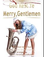 God Rest Ye Merry, Gentlemen Pure Sheet Music Duet for Oboe and Tenor Saxophone, Arranged by Lars Christian Lundholm