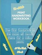 Print Handwriting Workbook for Adults