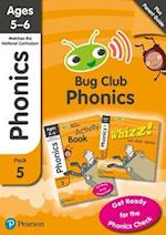 Bug Club Phonics Learn at Home Pack 5, Phonics Sets 13-26 for ages 5-6 (Six stories + Parent Guide + Activity Book)