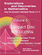 Explorations and Discoveries in Mathematics Using the Geometer's Sketchpad Version 4 or 5 Volume 3 Compact Disc . Site License. 