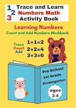 Trace and Learn Numbers Math Activity Book  ages 3-6  Pre-School to 1st Grade