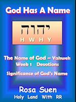 God Has A Name: The Name of God Yahweh Week 1 Devotions