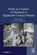 Music as a Science of Mankind in Eighteenth-Century Britain