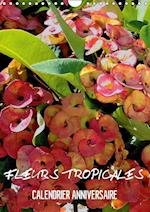 Fleurs tropicales / calendrier anniversaire (Calendrier mural Calendrier perpétuel DIN A4 vertical)