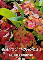 Fleurs tropicales / calendrier anniversaire (Calendrier mural Calendrier perpétuel DIN A3 vertical)
