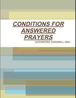 CONDITIONS FOR ANSWERED PRAYERS 