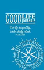 Good Life Journal Hardcover Blue w/ Compass Design