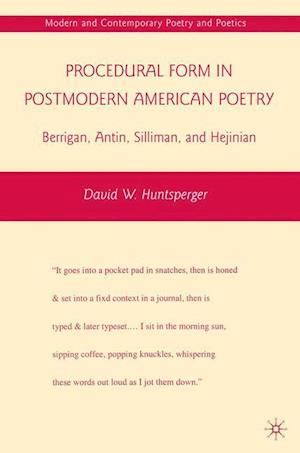 Procedural Form in Postmodern American Poetry