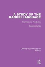 A Study of the Kanuri Language