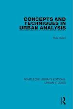 Concepts and Techniques in Urban Analysis