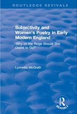 Subjectivity and Women's Poetry in Early Modern England