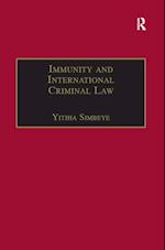 Immunity and International Criminal Law