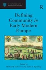 Defining Community in Early Modern Europe