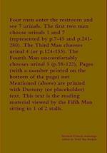 Four men enter the restroom and see 7 urinals. The first two men choose urinals 1 and 7 (represented by p.7-45 and  p.241-280). The Third Man chooses urinal 4 (or p.124-133). The Fourth Man uncomfortably chooses urinal 5  (p.58-122)...