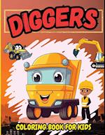 Diggers Coloring Book For Kids