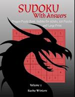 Sudoku with Answers: Dragon Puzzle Book, Sudoku for Adults, 100 Puzzles, and Large Print, Gift for Puzzlers 