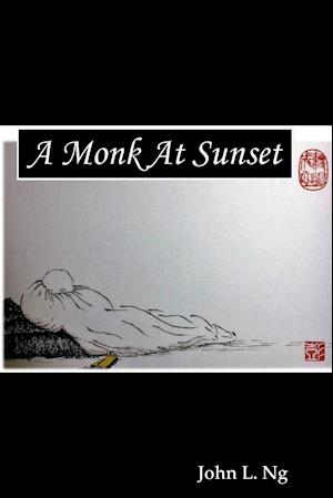 a monk at sunset