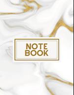 White and Gold Granite Swirl Notebook