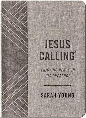 Jesus Calling, Enjoying Peace in His Presence, textured gray leathersoft, with full Scriptures