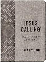 Jesus Calling, Enjoying Peace in His Presence, textured gray leathersoft, with full Scriptures