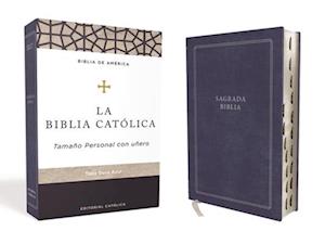 Biblia Católica, Tapa Dura, Azul, Tamaño Personal Con Uñero