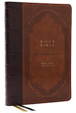 KJV Bible, Giant Print Thinline Bible, Vintage Series, Leathersoft, Brown, Red Letter, Thumb Indexed, Comfort Print