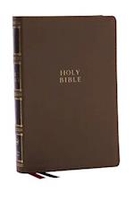 NKJV, Compact Center-Column Reference Bible, Leathersoft, Brown, Red Letter, Thumb Indexed, Comfort Print