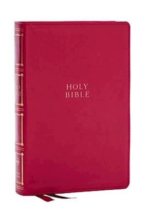 NKJV, Compact Center-Column Reference Bible, Leathersoft, Dark Rose, Red Letter, Comfort Print