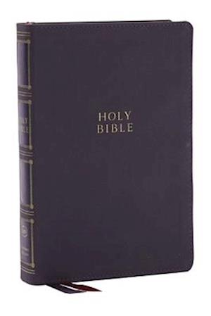 KJV, Compact Center-Column Reference Bible, Leathersoft, Gray, Red Letter, Thumb Indexed, Comfort Print