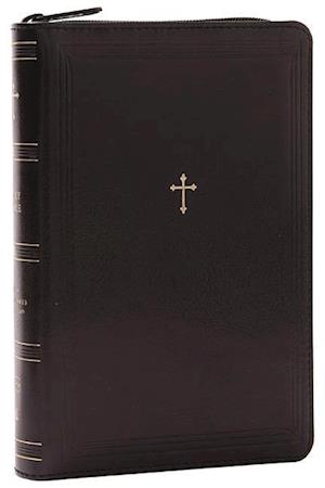 NKJV, Compact Paragraph-Style Reference Bible, Leathersoft, Black with zipper, Red Letter, Comfort Print