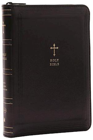 KJV Holy Bible, Compact Reference Bible, Leathersoft, Black with zipper, 43,000 Cross-References, Red Letter, Comfort Print