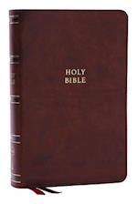 NKJV, Single-Column Reference Bible, Verse-by-verse, Leathersoft, Brown, Red Letter, Thumb Indexed, Comfort Print