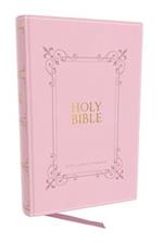 KJV Holy Bible Large Print Center-Column Reference Bible, Pink Leathersoft, 53,000 Cross References, Red Letter, Thumb Indexed, Comfort Print