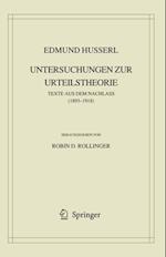 Edmund Husserl. Untersuchungen zur Urteilstheorie