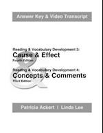 Cause & Effect/Concepts & Comments: Answer Key and Video Transcripts