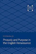 Prosody and Purpose in the English Renaissance