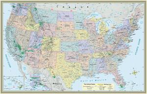 U.S. Map-Laminated