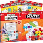 180 Days Reading, High-Frequency Words, Math, Problem Solving, Writing, & Language Grade 1