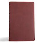 CSB Single-Column Personal Size Bible, Holman Handcrafted Collection, Premium Marbled Burgundy Calfskin