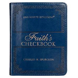 Lux-Leather Blue - Faith's Checkbook - One Minute Devotions