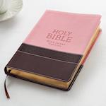 KJV Large Print Lux-Leather Brown/Pink